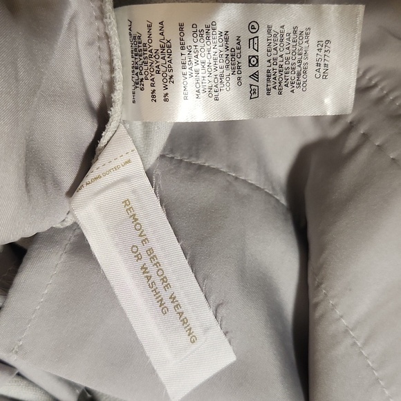 Ann Taylor Elegant Cream Dusty Blue Tapered Women's Pants - Picture 7 of 7